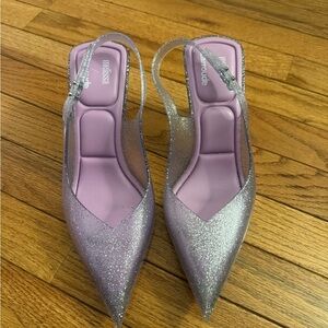 Melissa Women's Sparkling Slingback Heels - Silver and Purple